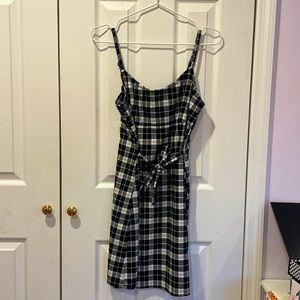 Brandy Melville Black and White Plaid Mid length dress